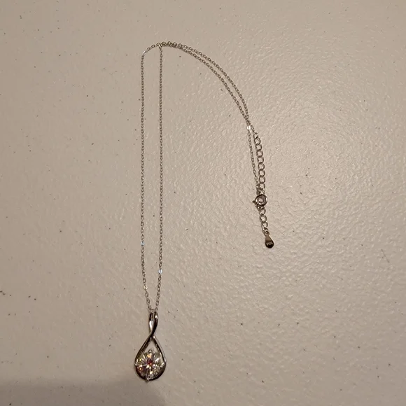 Moissanite Teardrop Necklace. - Picture 2 of 3
